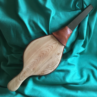 Ash fireside bellows in ash with chestnut leather